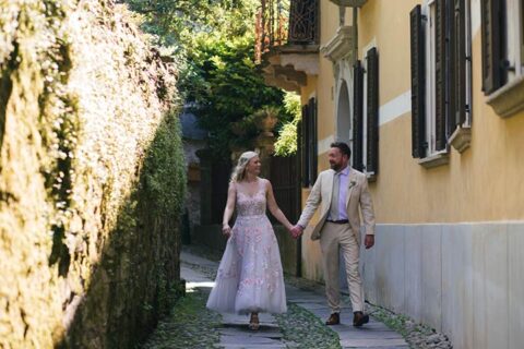 Romantic Prom Wedding Dress for an Elopement on Lake Orta